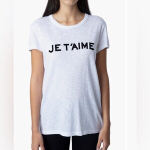 Zadig & Voltaire White Fitted Short shirt Sleeve size large color white